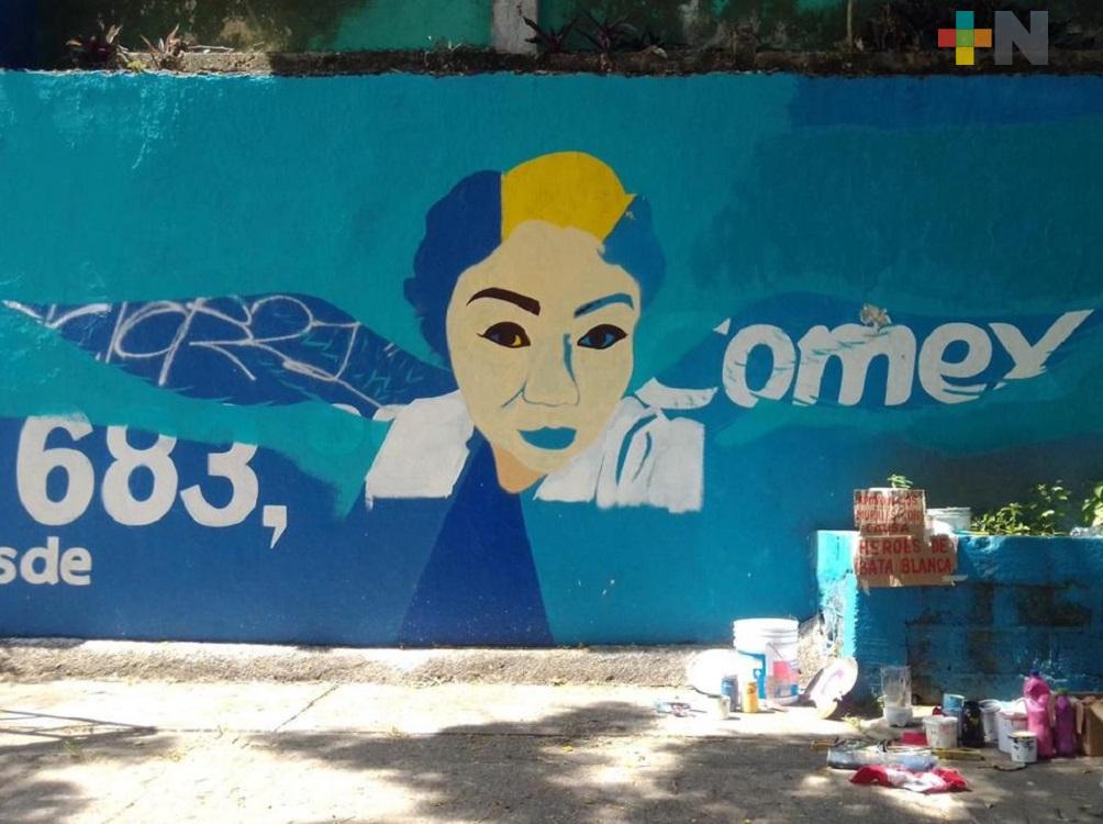 Inician artistas urbanos de Coatzacoalcos segundo mural en honor a los héroes de bata blanca