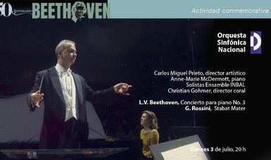 Invitan a disfrutar del Concierto para piano núm. 3 de Beethoven y el Stabat Mater de Rossini