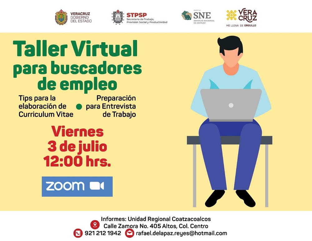 Secretaría del Trabajo realizará primer taller virtual «Para buscadores de empleo»