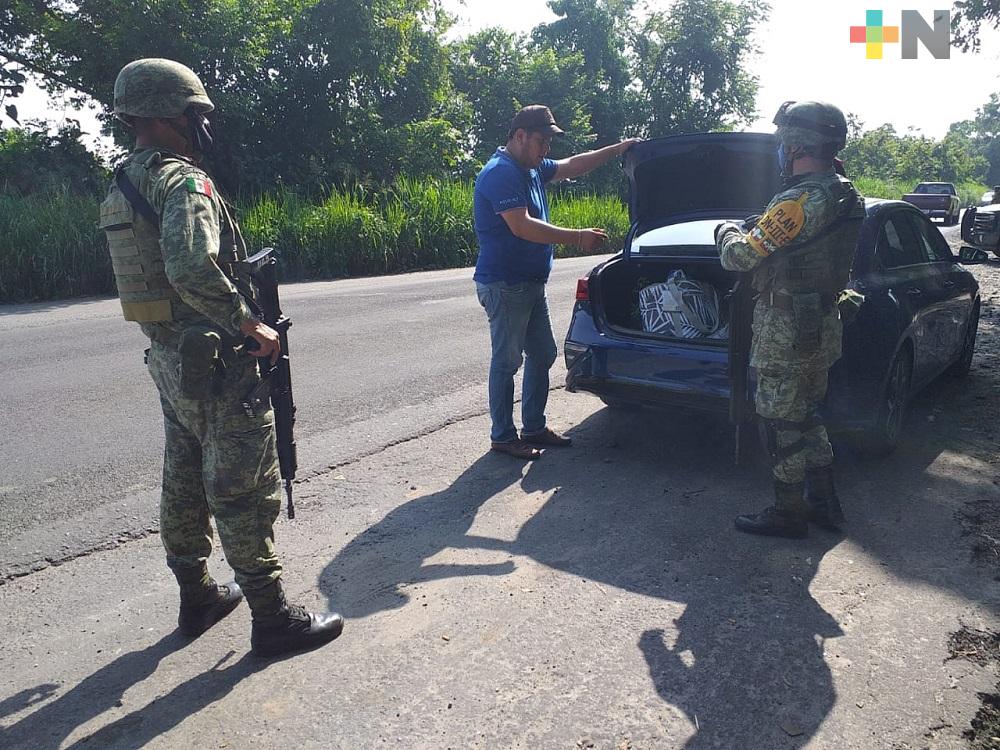 SSP y Ejército realizan operativo de revisión y vigilancia en Martínez de la Torre