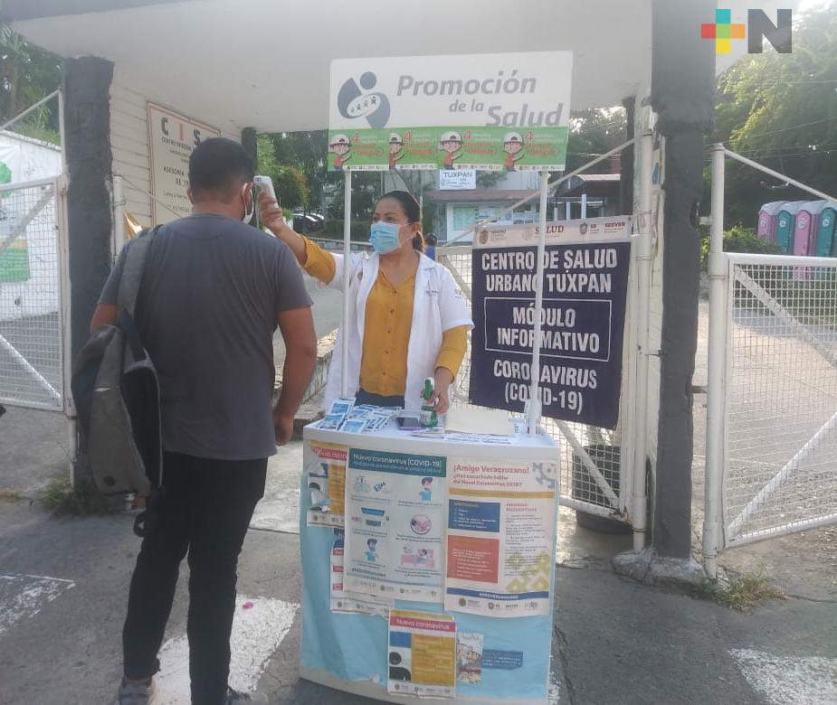 Instala Salud módulos informativos sobre COVID-19 en 11 municipios de la Huasteca