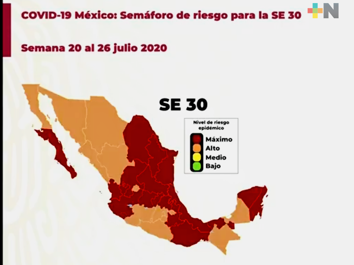 Veracruz continuará en color rojo de Semaforización
