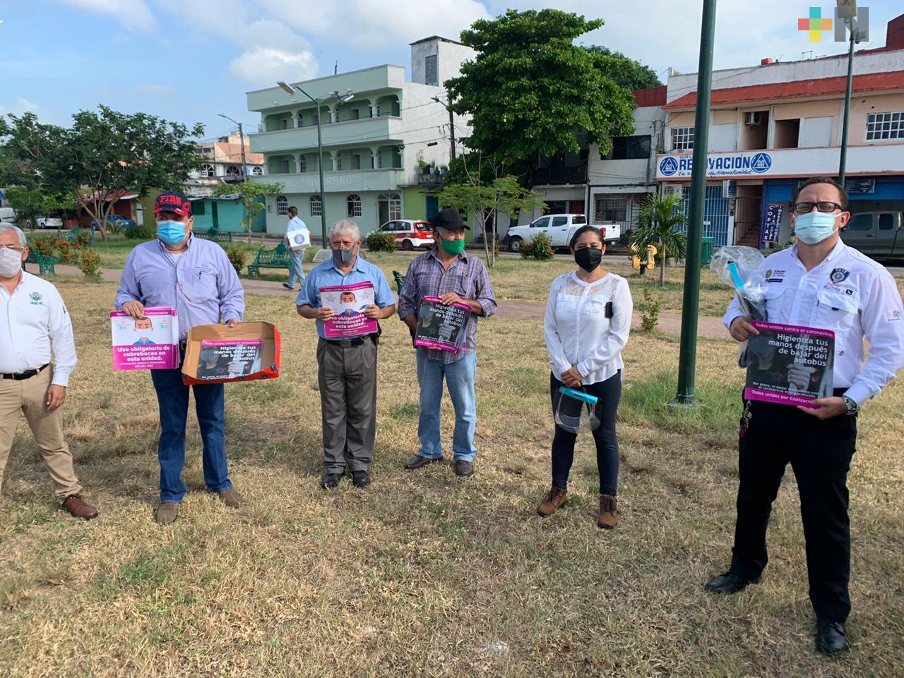 TecNM y UV entregaron caretas y líquido desinfectante a choferes