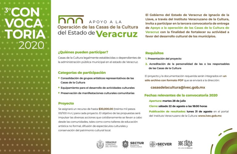 Presenta IVEC tercera convocatoria de Apoyo a la Operación de las Casas de la Cultura