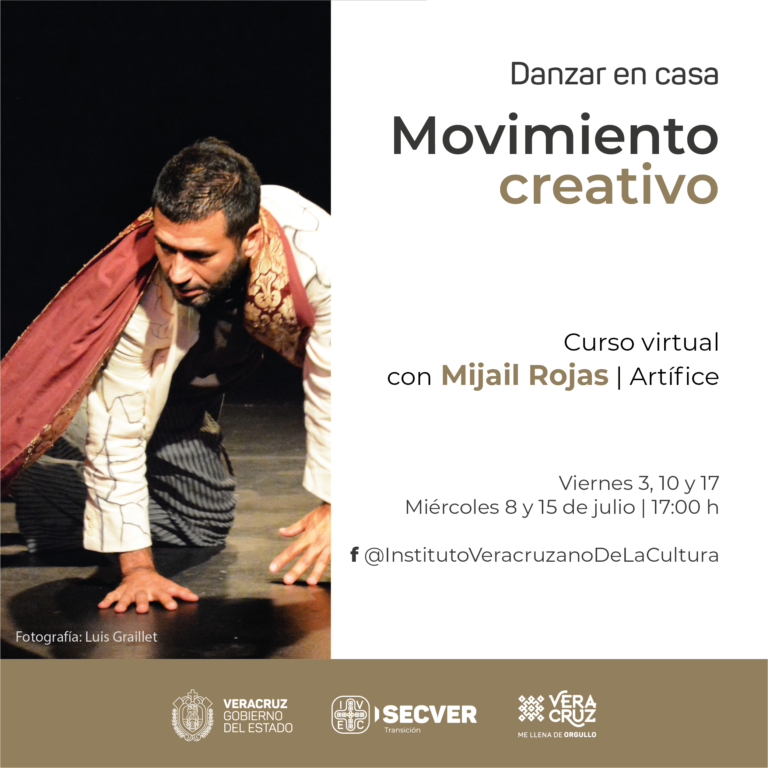 Inicia el curso virtual de danza Movimiento creativo con Mijail Rojas, en redes sociales del IVEC