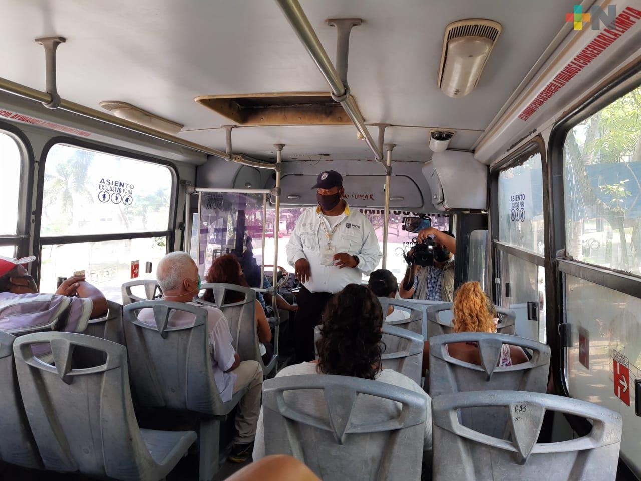 Vigilarán ocupación de 50%  en transporte urbano, en región Veracruz