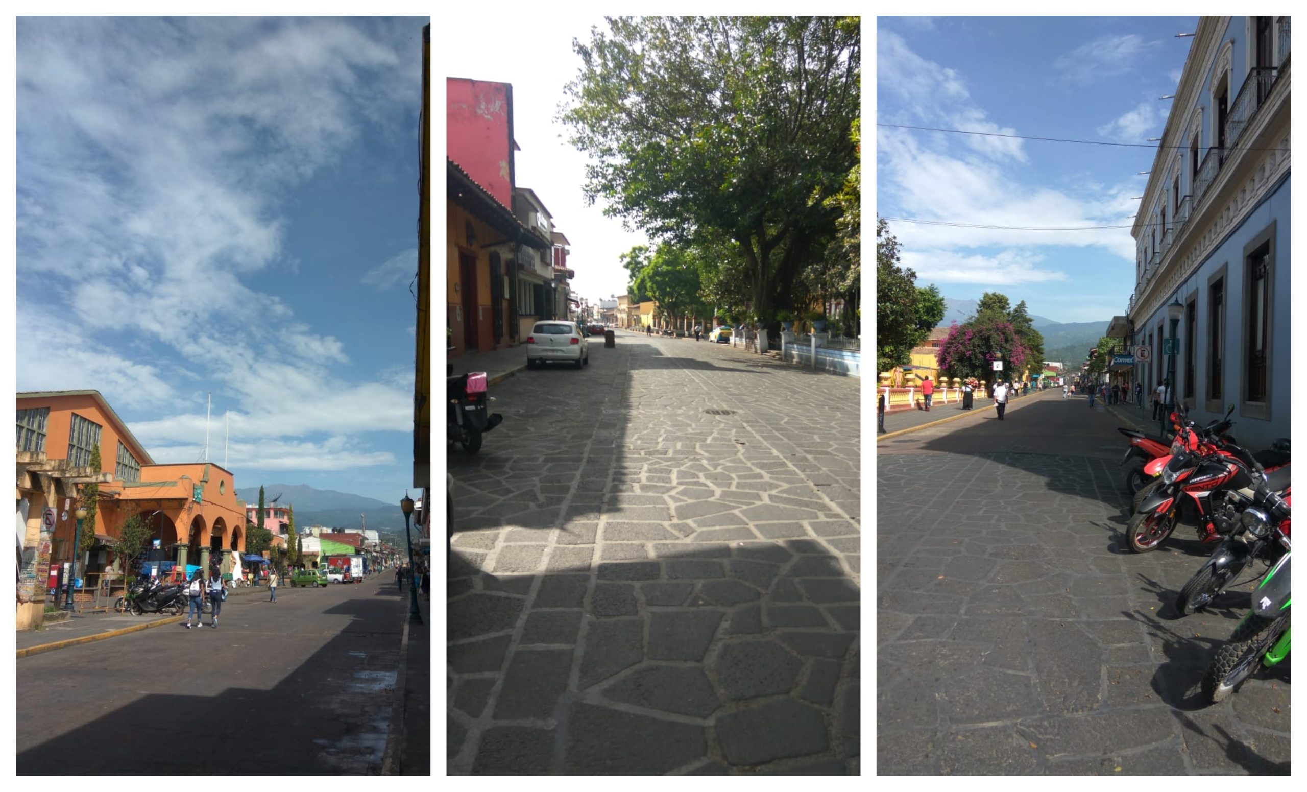 Ante cierre de vialidades, el centro de Coatepec luce vacío de vehículos