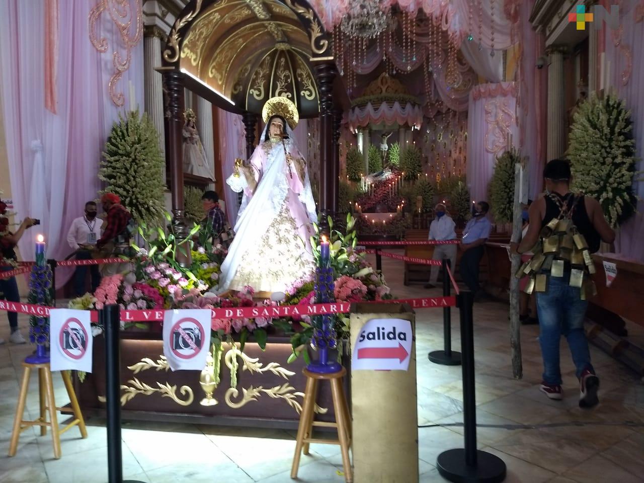 Xiqueños celebraron a puerta cerrada a su santa patrona, María Magdalena
