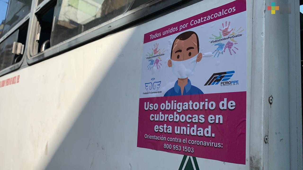 Asociaciones en Coatzacoalcos fomentan uso de cubrebocas