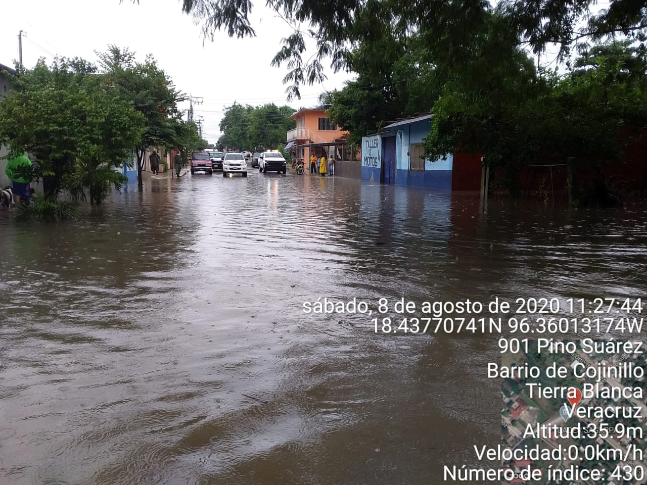 Lluvias provocan afectaciones en ocho municipios de Veracruz