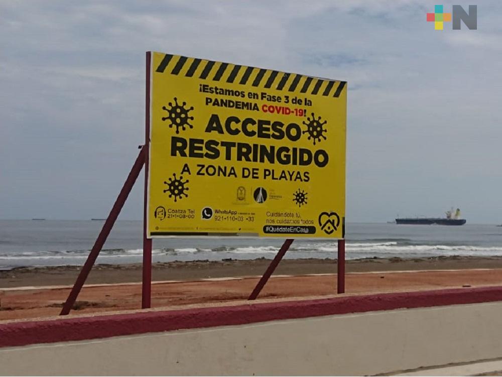 Acceso a playas de Coatzacoalcos continúa restringido por pandemia de COVID-19
