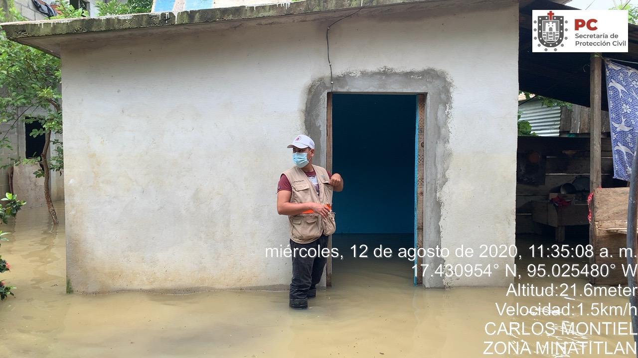 Se reportan 173 viviendas afectadas por inundaciones en Jesús Carranza