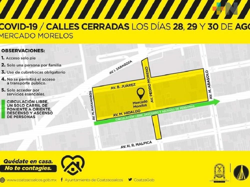 Nuevamente cerrarán calles del centro de Coatzacoalcos