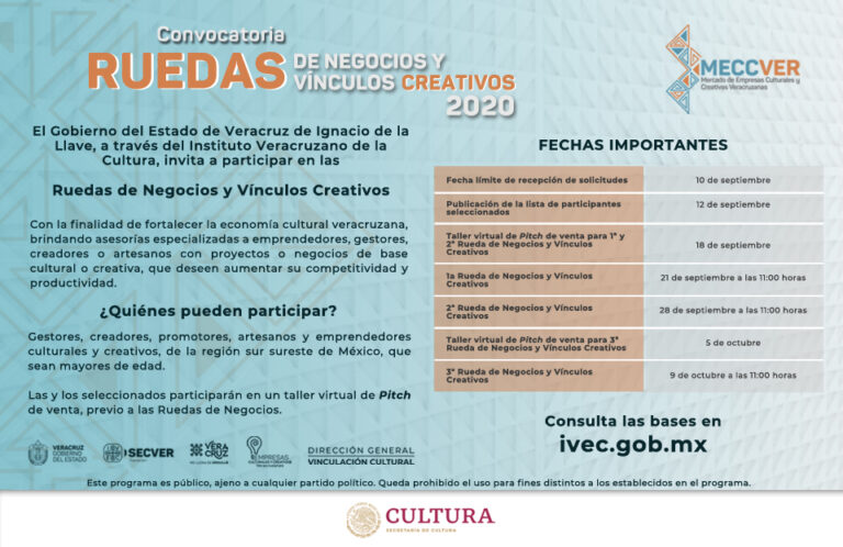 Convoca IVEC a participar en Ruedas de Negocios y Vínculos Creativos 2020