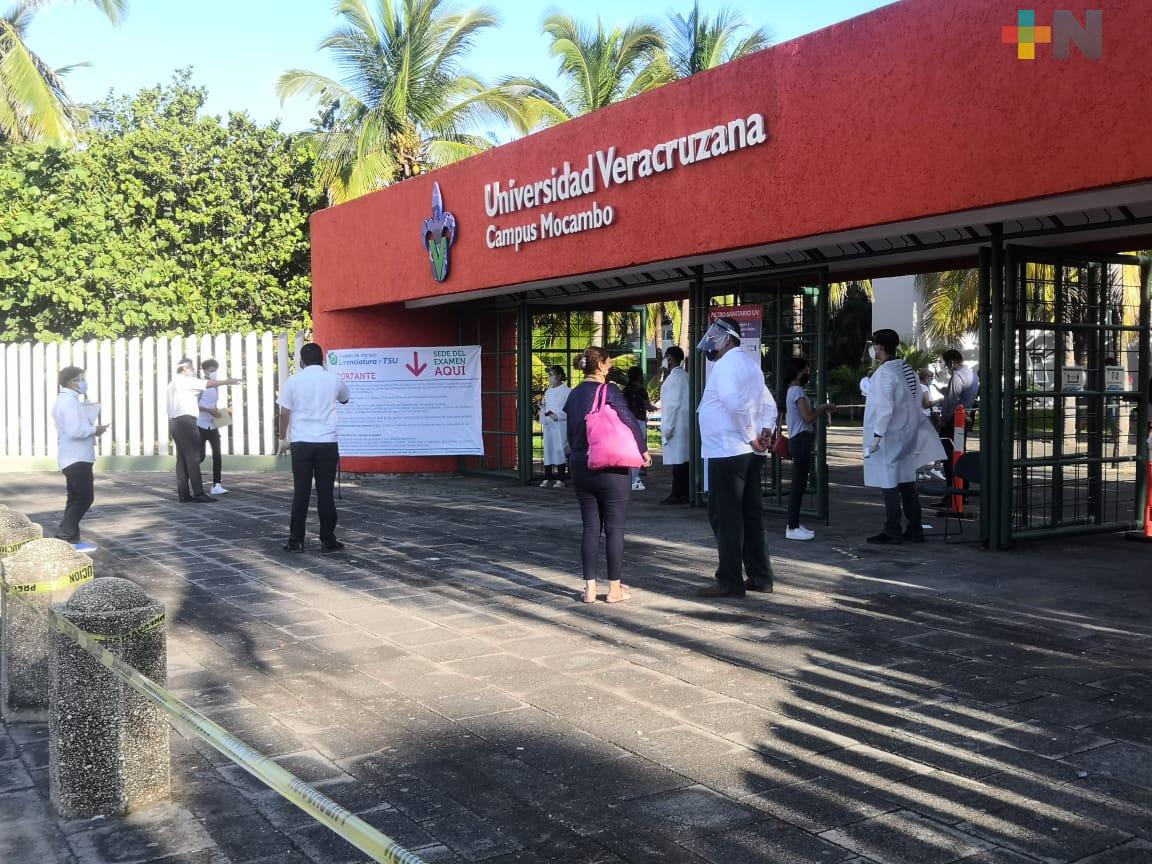 Con medidas sanitarias, inició la aplicación del examen de ingreso a la UV