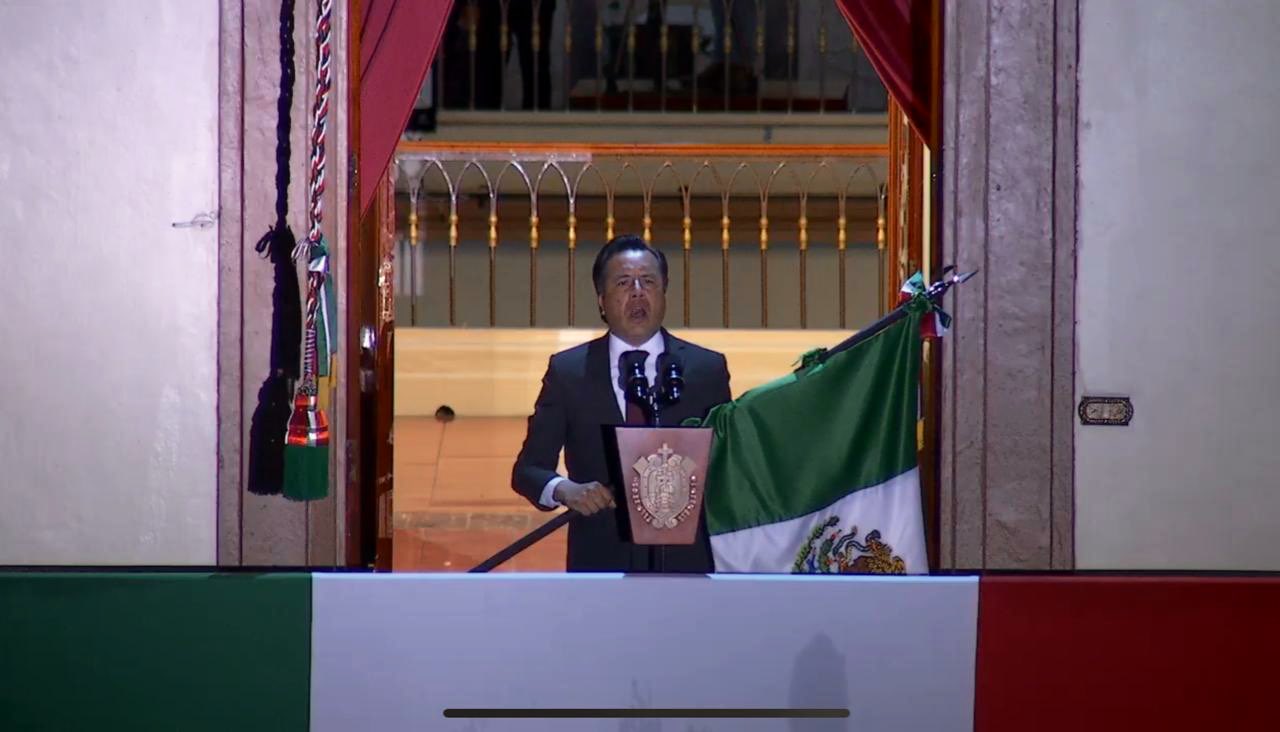 Encabezó el gobernador Cuitláhuac García la ceremonia del Grito de Independencia