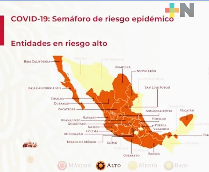 Regresa el estado de Veracruz a color naranja en semáforo epidemiológico
