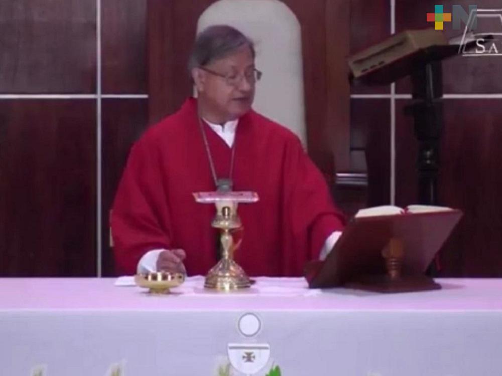Familias no pueden desanimarse ante la contingencia sanitaria: Obispo de Coatzacoalcos