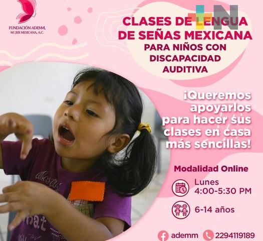 Fundación en Veracruz ofrece talleres gratuitos para la enseñanza de la lengua de señas mexicana
