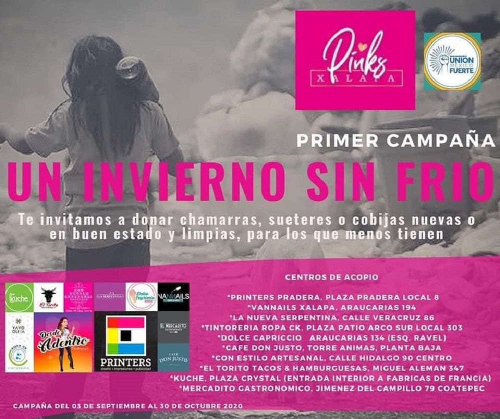 Grupo Pinks Xalapa inicia la campaña “Un invierno sin frío”