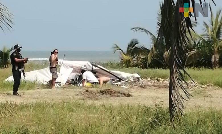 Cae aeronave en Tecolutla