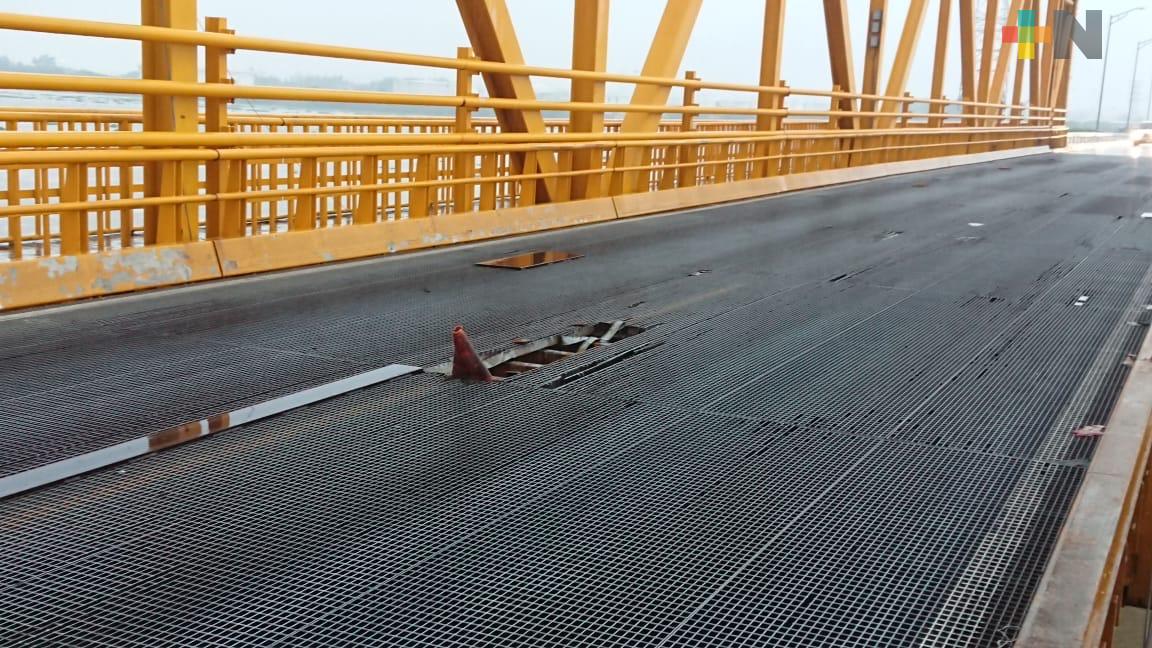 Por cambio de rejilla cerrarán paso en puente Coatzacoalcos I