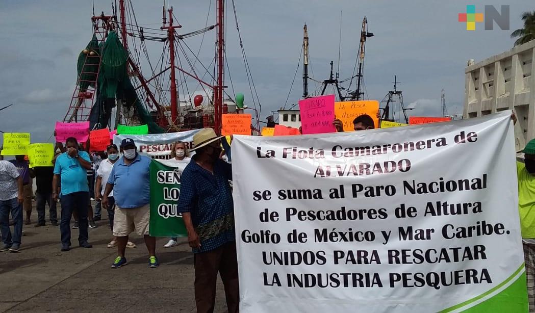 Pescadores de Alvarado se unieron a paro nacional, protestan por precio de combustible