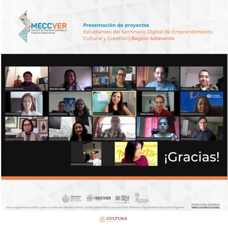 Concluye Seminario Digital de Emprendimiento Cultural y Creativo Región Sotavento impartido por el IVEC