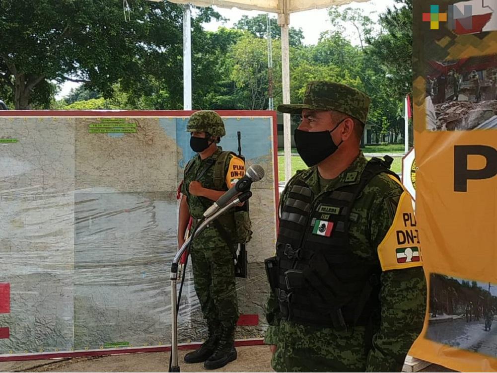 Presentan Plan DN-III-E que aplicarán en el sur de Veracruz en caso de desastres naturales