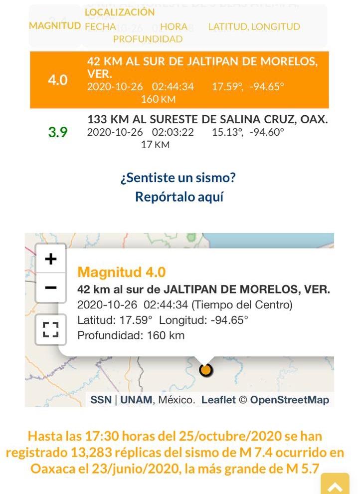 Pobladores en Jáltipan de Morelos, sin sentir sismo de esta madrugada