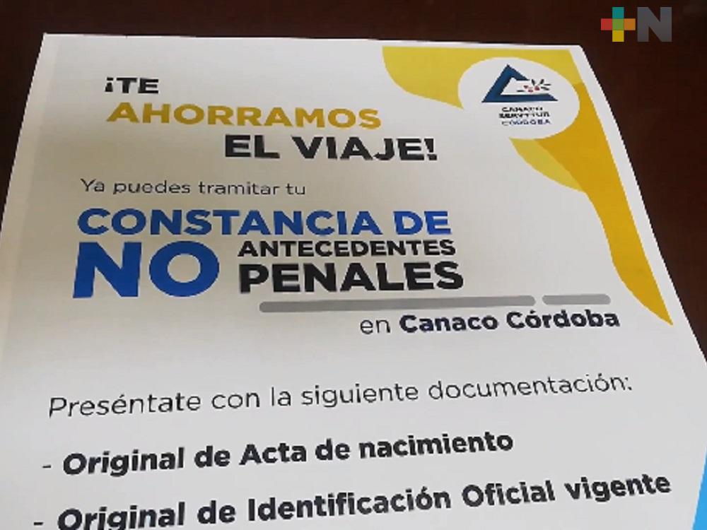 Ciudadanos podrán tramitar carta de no antecedentes penales en oficina de Canaco Córdoba