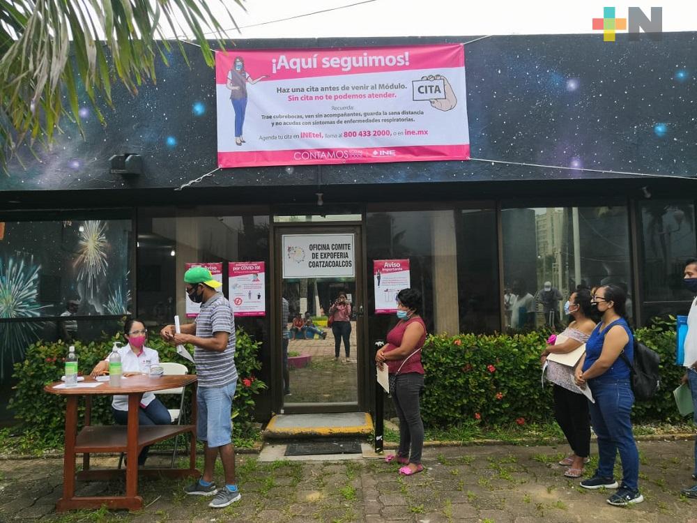 Módulo de INE en Expo Feria de Coatzacoalcos registró alta demanda