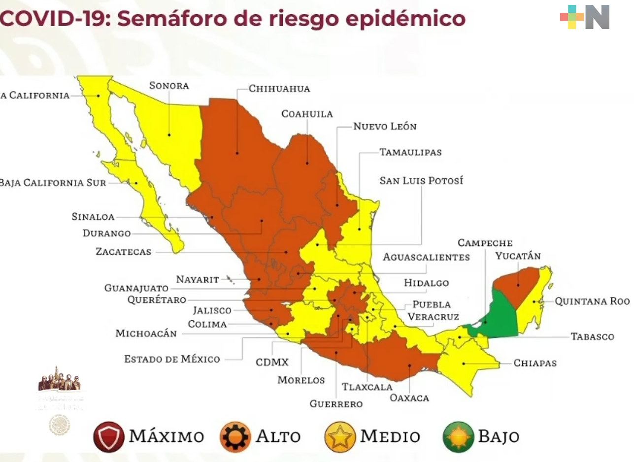 Veracruz pasa a color amarillo en Semáforo Epidemiológico