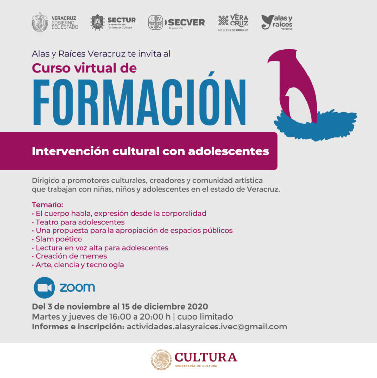 Invita IVEC al curso virtual Intervención cultural con adolescentes