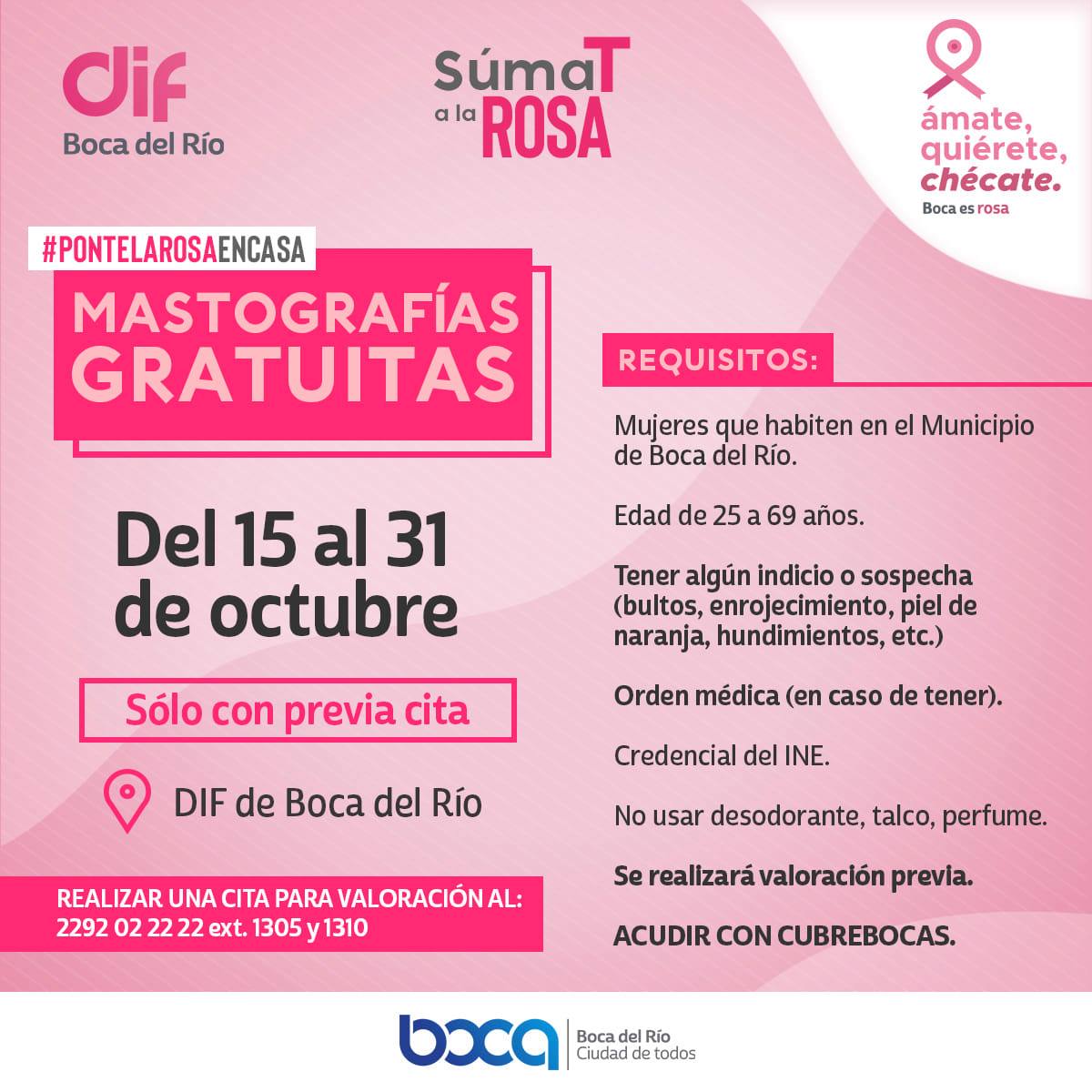 DIF de Boca del Río realizará mastografías gratuitas