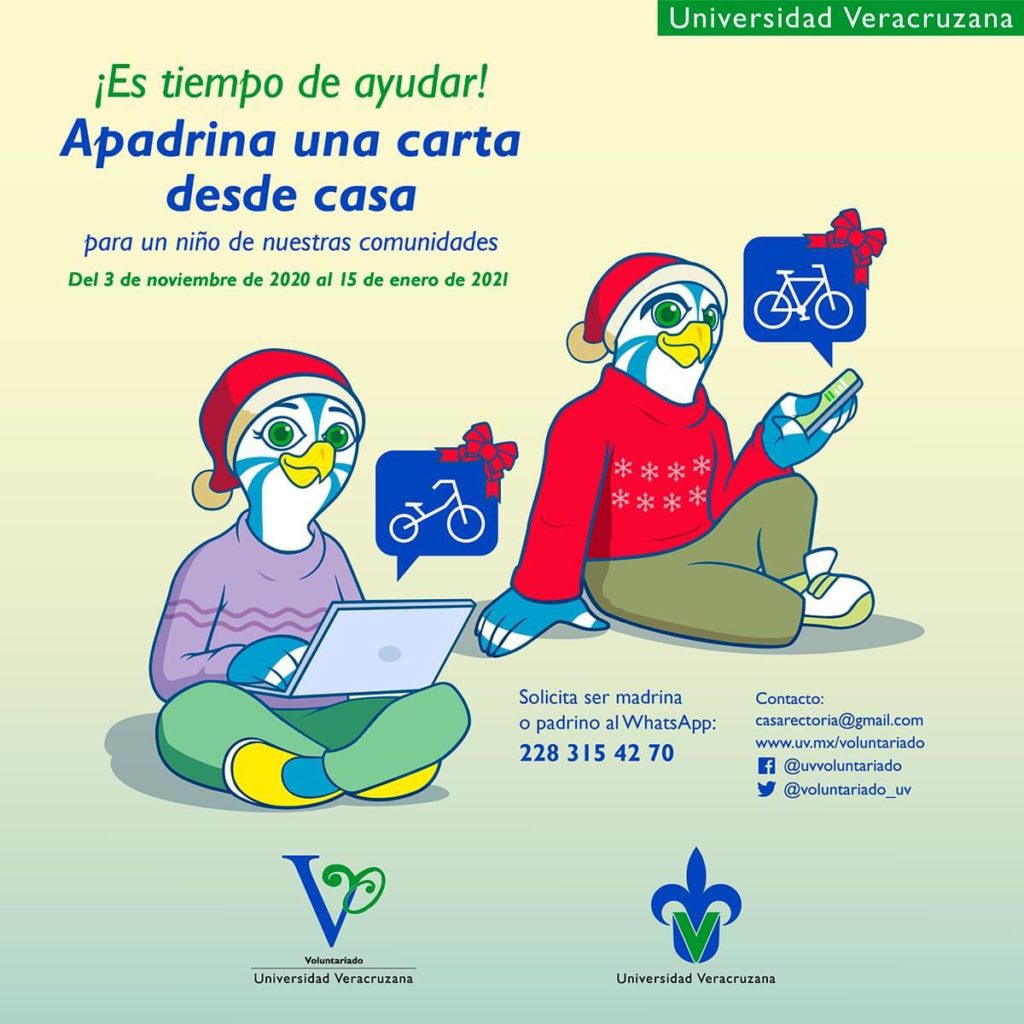 Voluntariado de la UV continúa invitando a sociedad civil a participar en programa “Apadrina una carta desde casa”