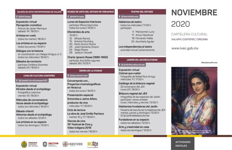 Presenta IVEC cartelera de recintos para el mes de noviembre