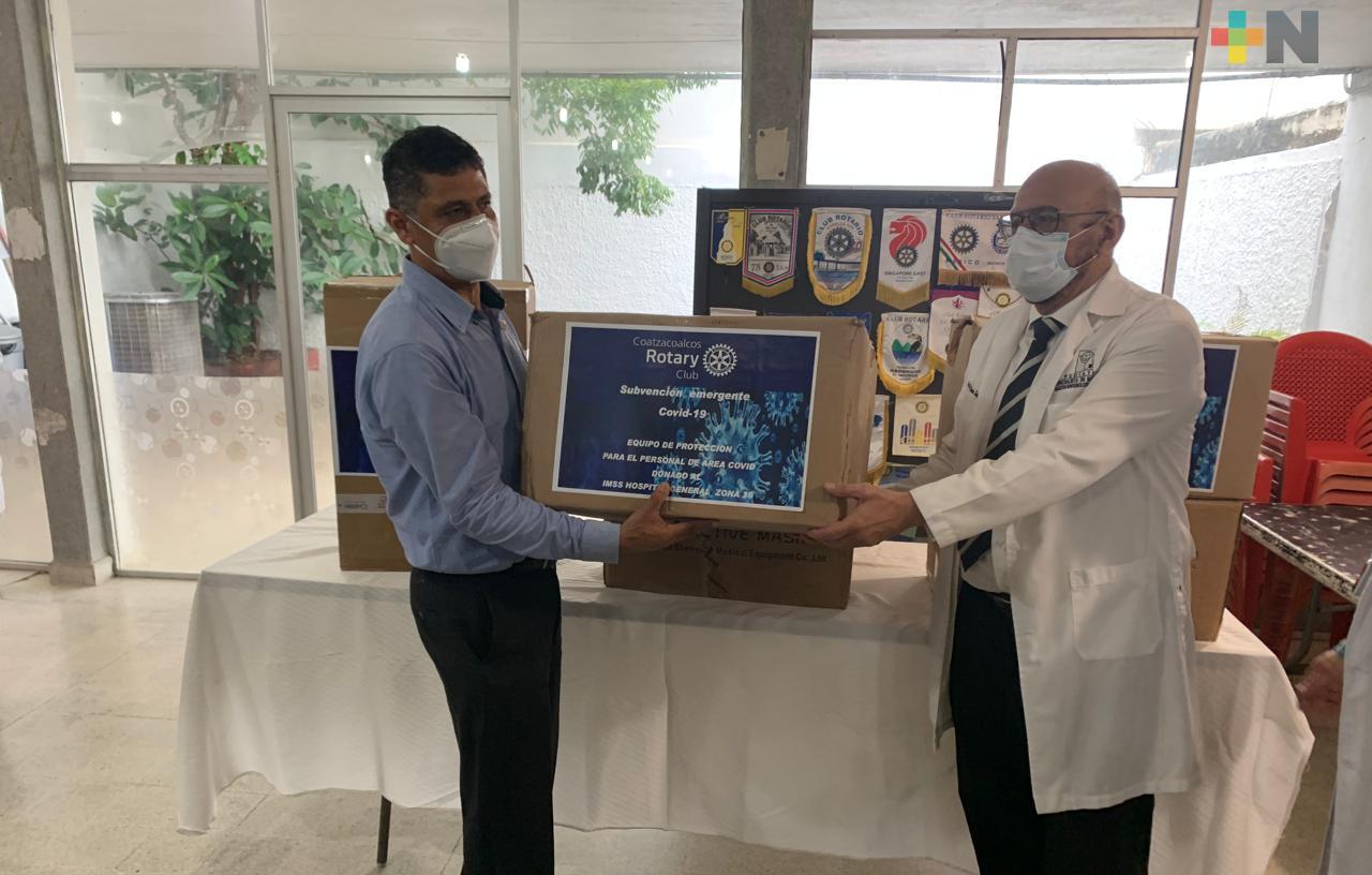 Club Rotario de Coatzacoalcos entregó insumos de protección para personal de salud