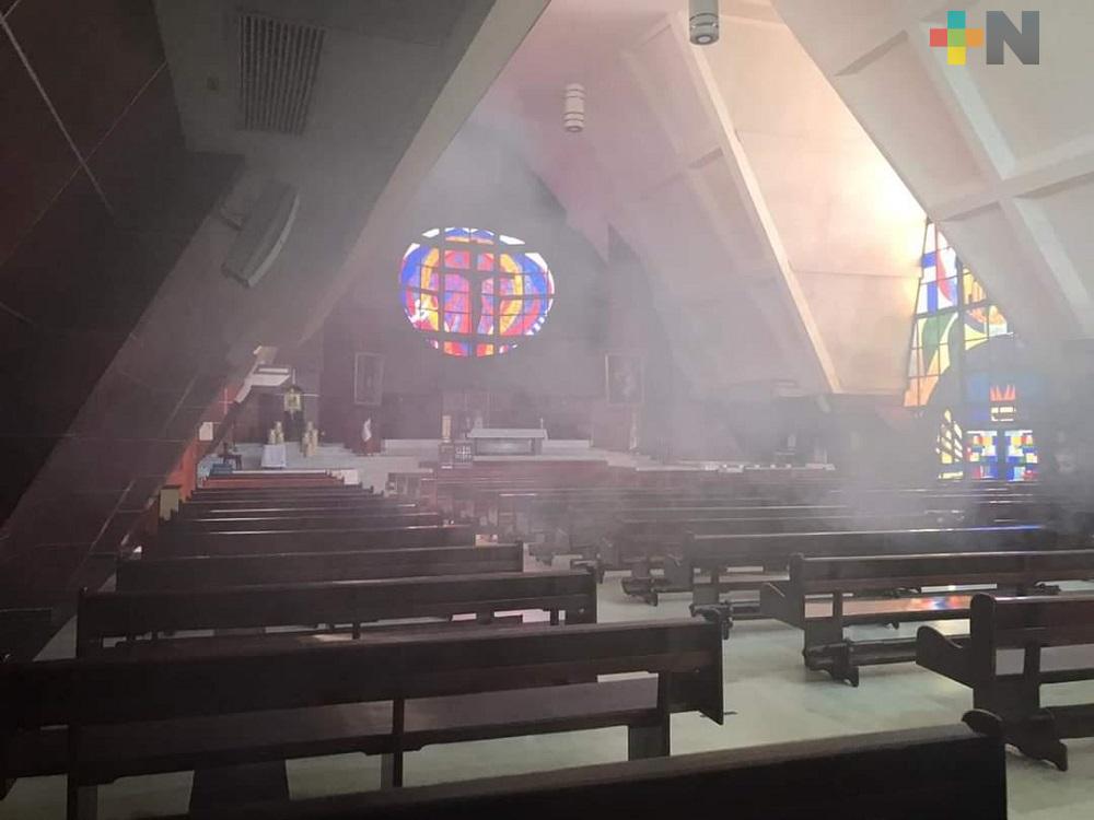 Diócesis de Coatzacoalcos inició desinfección de sus templos