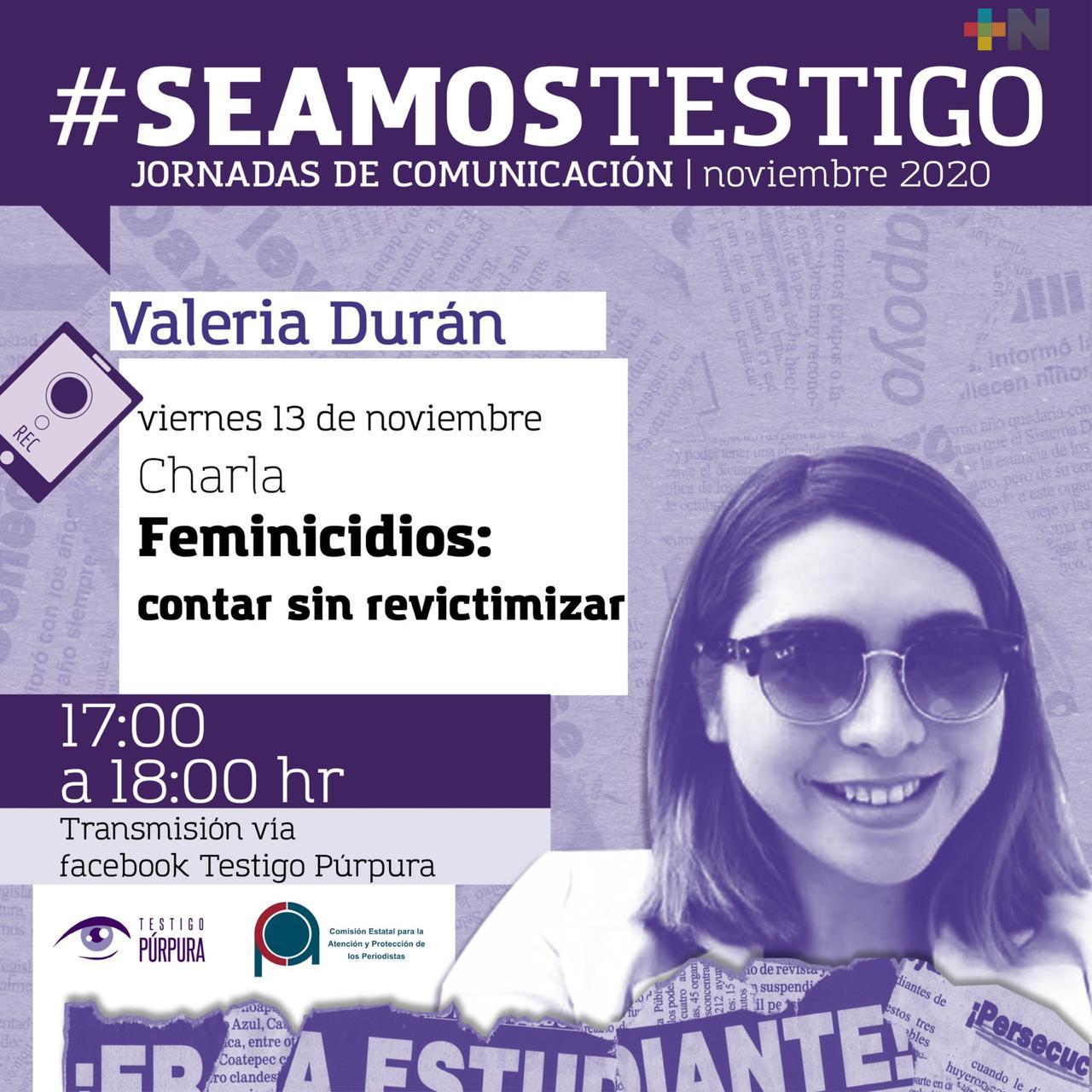 Ofrecerán charla «Feminicidios: contar sin revictimizar»