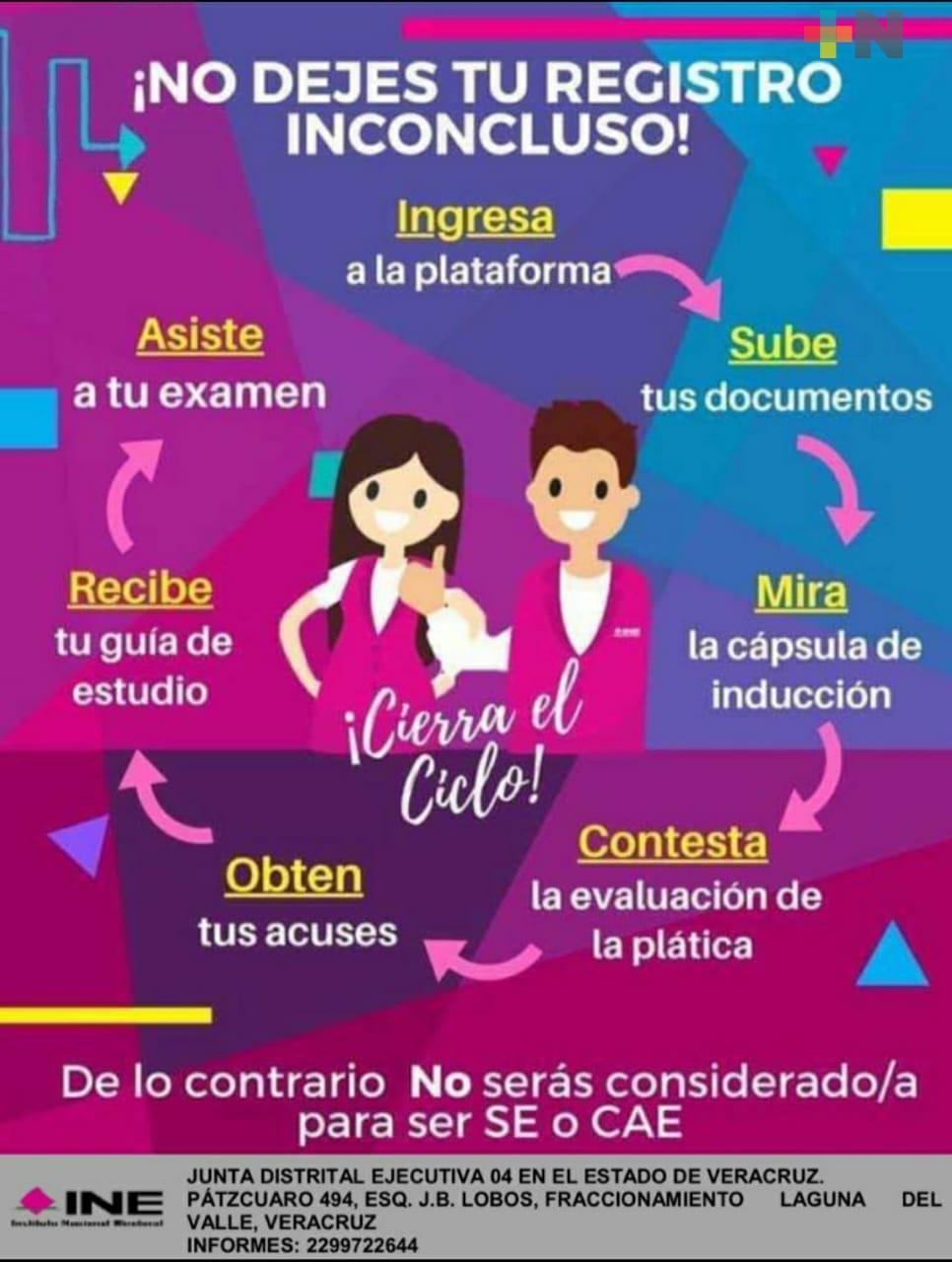 Aspirantes a capacitadores y asistentes deben completar trámites ante el INE