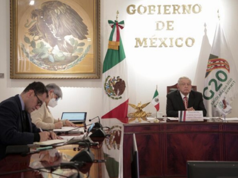 Interviene López Obrador  en la Cumbre Virtual de Líderes del G-20