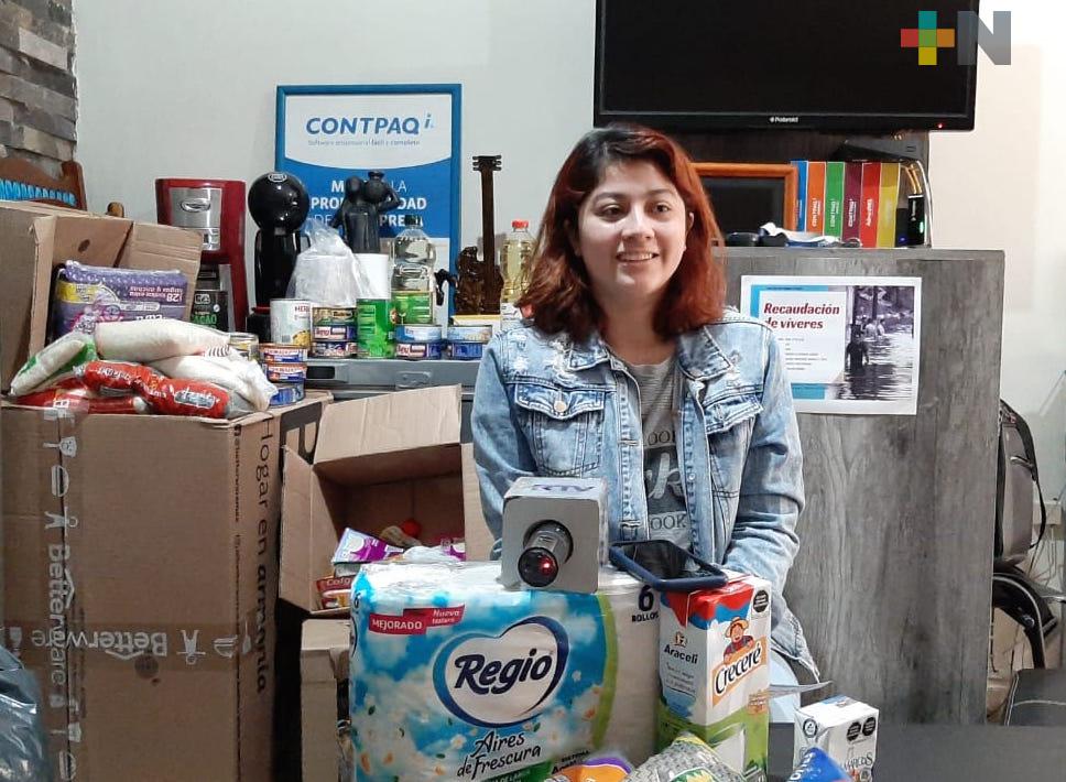 Joven emprende campaña de colecta de víveres para damnificados de Tabasco