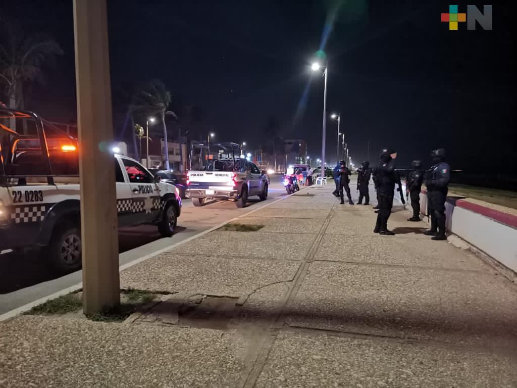 Este fin de semana, Policía Municipal realizó recorrido nocturno en zona del malecón de Coatzacoalcos