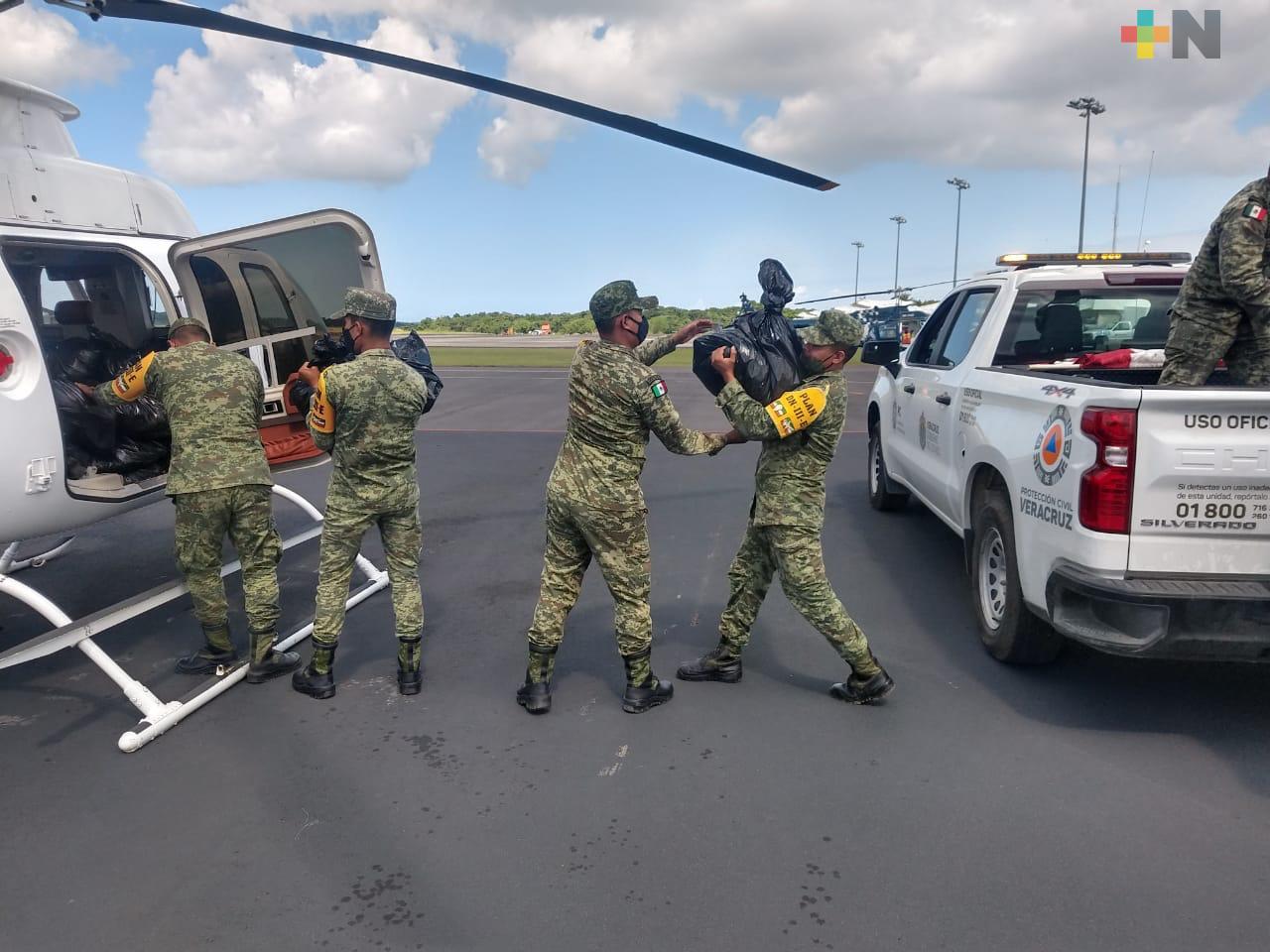 Sedena apoya a Gobierno del Estado en el transporte de despensas