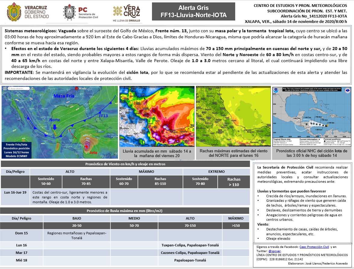 SPC emite Alerta Gris por Frente Frío 13