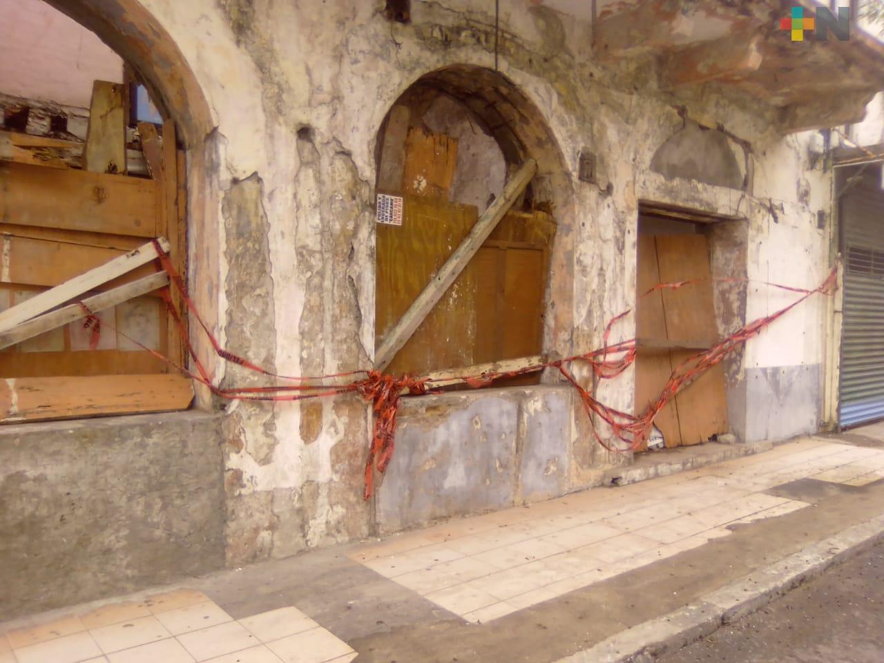 Se desplomó parte de un  edificio en el Centro Histórico de Veracruz