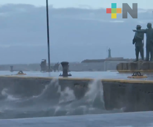 Puerto de Veracruz se mantiene cerrado a la navegación por Frente Frío 13