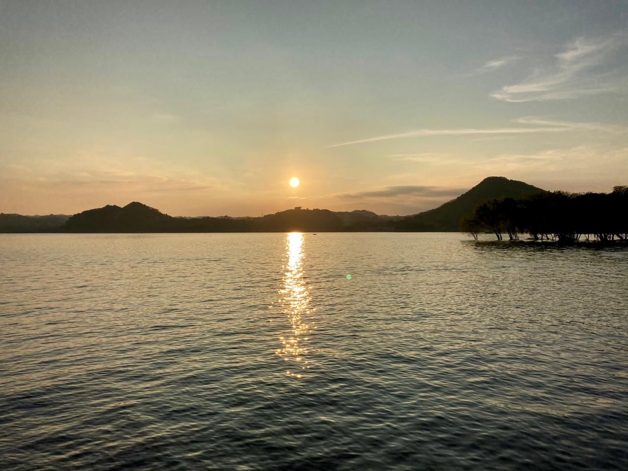 Atardecer en la laguna de Catemaco