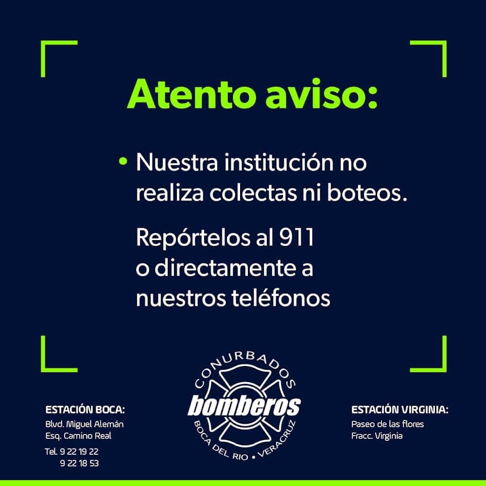 Bomberos conurbados de Boca del Río alertan sobre posibles fraudes